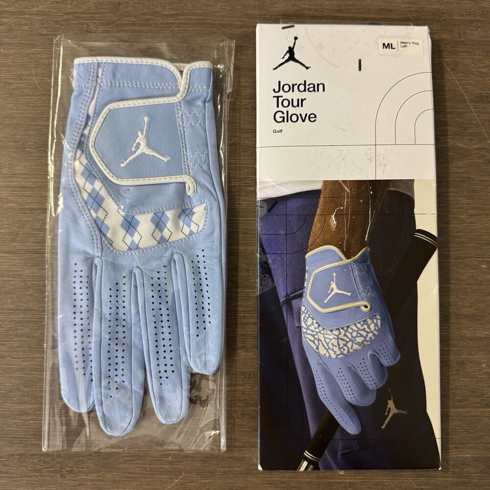 Sz M/L Men - Nike Jordan Tour UNC PE Team-Issued Left Golf Glove RARE HJ9342